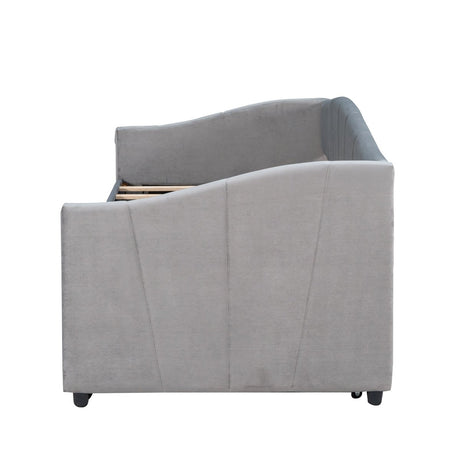 Upholstered Twin Daybed With Trundle And Wood Slats - Restanew - Sleep Galleria