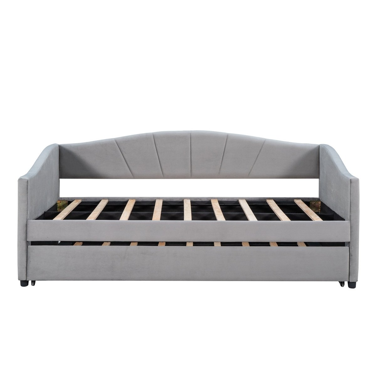 Upholstered Twin Daybed With Trundle And Wood Slats - Restanew - Sleep Galleria