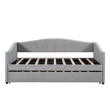 Upholstered Twin Daybed With Trundle And Wood Slats - Restanew - Sleep Galleria