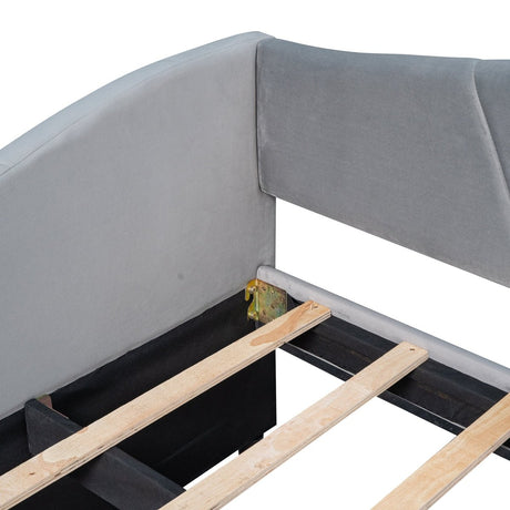 Upholstered Twin Daybed With Trundle And Wood Slats - Restanew - Sleep Galleria