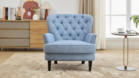 Vintage-Inspired Tufted Nailhead Trim Accent Chair - Sleep Galleria