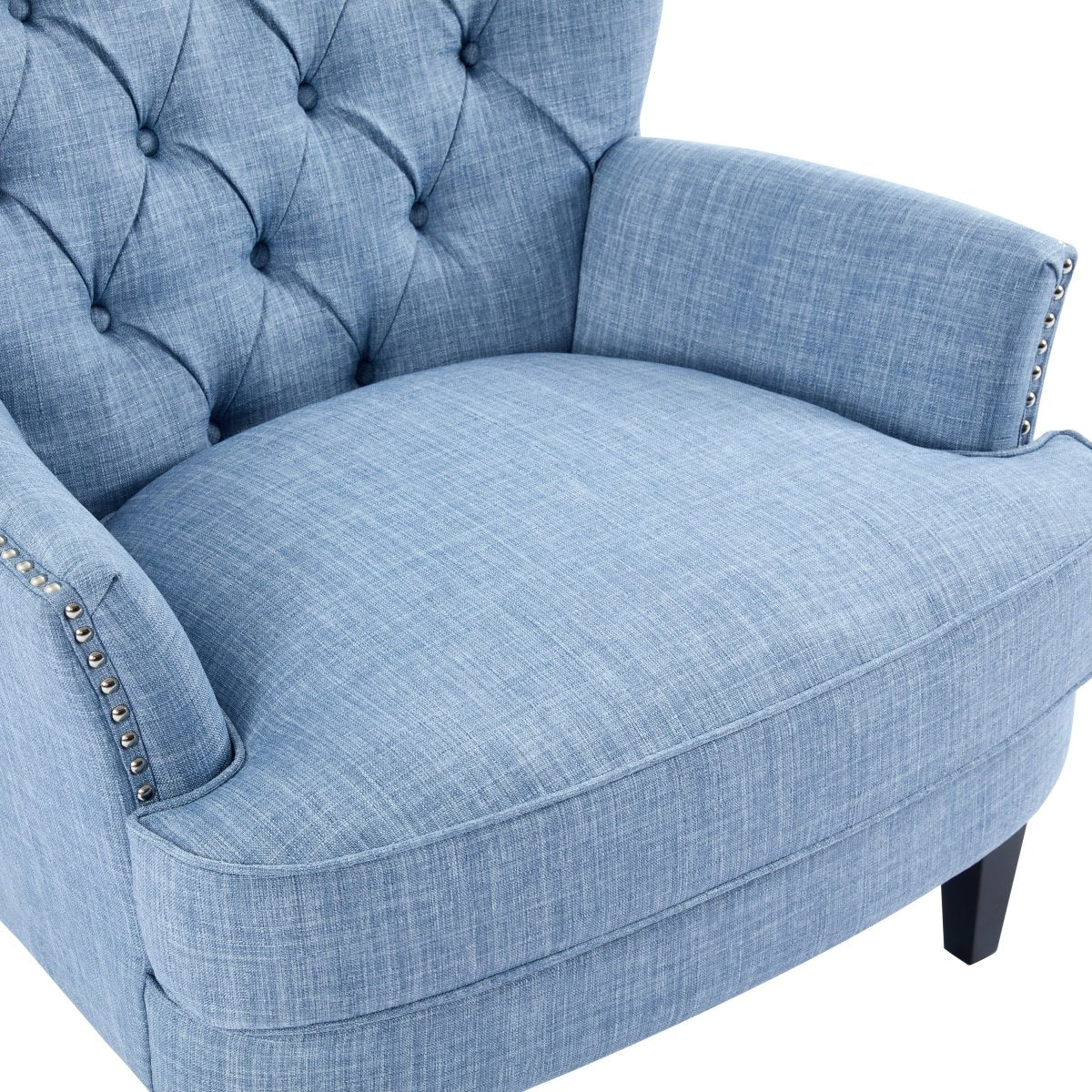 Vintage - Inspired Tufted Nailhead Trim Accent Chair - Restanew - Sleep Galleria
