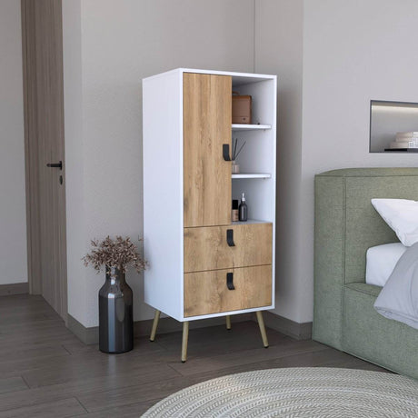 White Macadamia Pine Wood Bedroom Dresser With Storage - Sleep Galleria