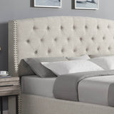 3-Piece Upholstered Tufted Wingback Bed Frame Set - Sleep Galleria