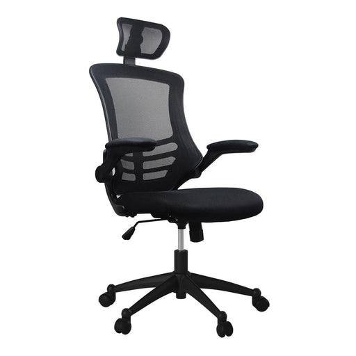RTA Products, LLC. Furniture > Office Furniture-Executive & Task Chairs-Mid-Back Office Chairs Modern High-Back Mesh Executive Office Chair With Headrest And Flip Up Arms. Color: Black
