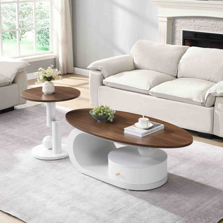 2 - Piece Elegant MDF Metal Frame Coffee Table Set - Serenova - Sleep Galleria