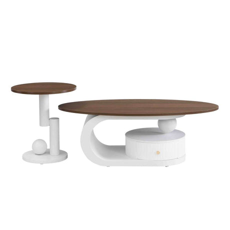 2 - Piece Elegant MDF Metal Frame Coffee Table Set - Serenova - Sleep Galleria
