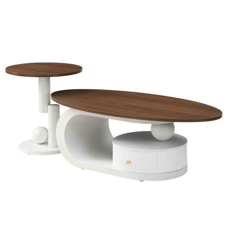 2 - Piece Elegant MDF Metal Frame Coffee Table Set - Serenova - Sleep Galleria