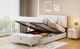 2 - Piece Queen Upholstered Platform Bed With Ottoman Storage - Serenova - Sleep Galleria