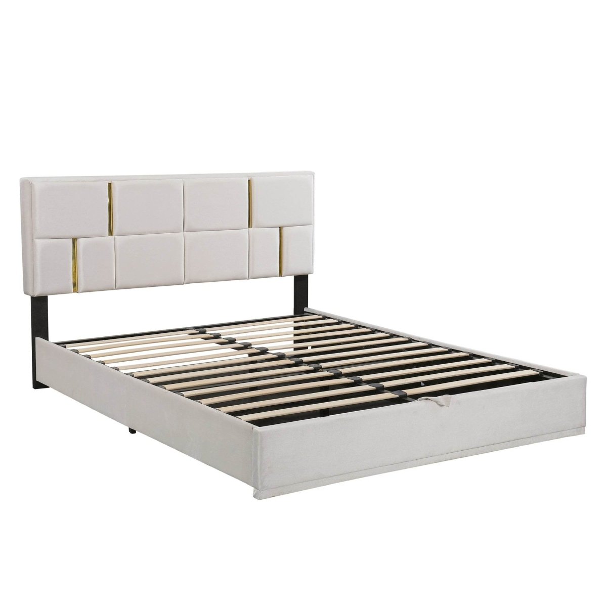 2 - Piece Queen Upholstered Platform Bed With Ottoman Storage - Serenova - Sleep Galleria