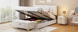 2 - Piece Queen Upholstered Platform Bed With Ottoman Storage - Serenova - Sleep Galleria