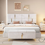 2 - Piece Queen Upholstered Platform Bed With Ottoman Storage - Serenova - Sleep Galleria