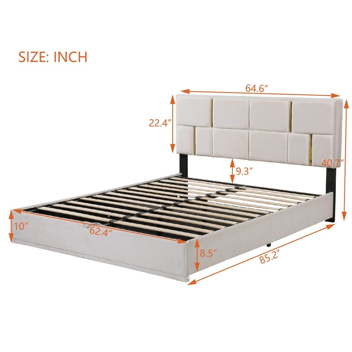 2 - Piece Queen Upholstered Platform Bed With Ottoman Storage - Serenova - Sleep Galleria