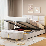 2 - Piece Queen Upholstered Platform Bed With Ottoman Storage - Serenova - Sleep Galleria