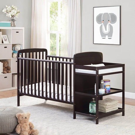 3 - in - 1 Convertible Solid Wood Crib With Changing Table - Serenova - Sleep Galleria