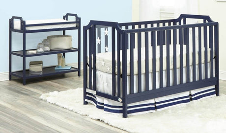 3 - in - 1 Convertible Solid Wood Navy Blue Crib - Serenova - Sleep Galleria