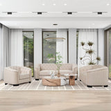 3-Piece Velvet Sofa Set With Rubber Wood Legs - Sleep Galleria