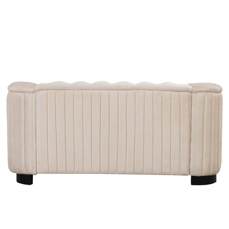 3 - Piece Velvet Sofa Set With Rubber Wood Legs - Serenova - Sleep Galleria