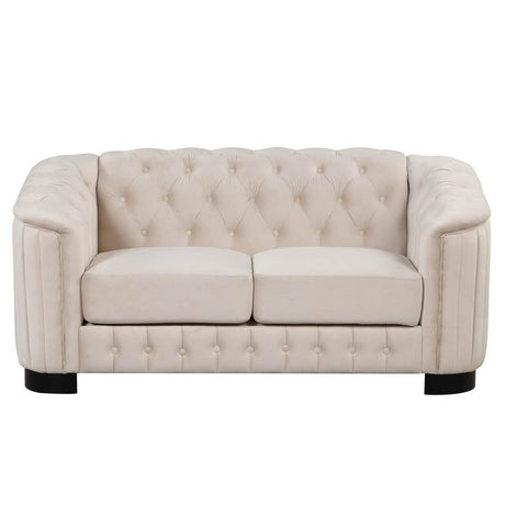 3 - Piece Velvet Sofa Set With Rubber Wood Legs - Serenova - Sleep Galleria