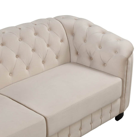3 - Piece Velvet Sofa Set With Rubber Wood Legs - Serenova - Sleep Galleria