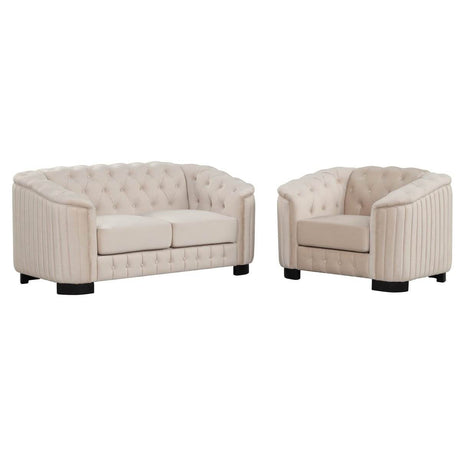 3 - Piece Velvet Sofa Set With Rubber Wood Legs - Serenova - Sleep Galleria