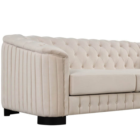3 - Piece Velvet Sofa Set With Rubber Wood Legs - Serenova - Sleep Galleria