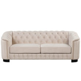 3-Piece Velvet Sofa Set With Rubber Wood Legs - Sleep Galleria