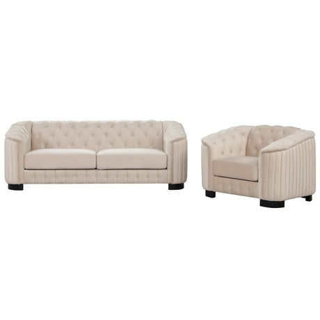 3 - Piece Velvet Sofa Set With Rubber Wood Legs - Serenova - Sleep Galleria