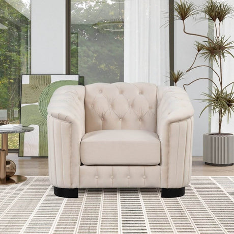 3 - Piece Velvet Sofa Set With Rubber Wood Legs - Serenova - Sleep Galleria