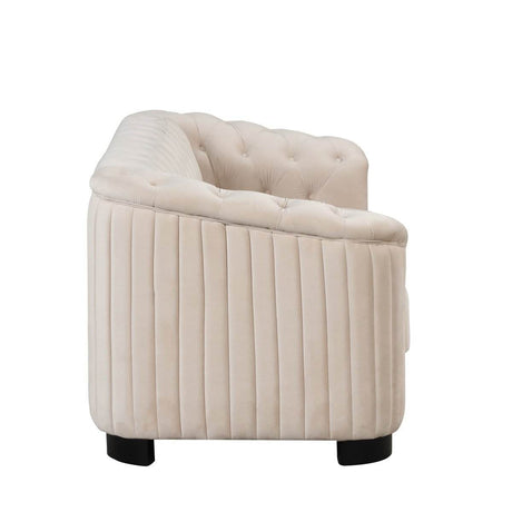 3 - Piece Velvet Sofa Set With Rubber Wood Legs - Serenova - Sleep Galleria