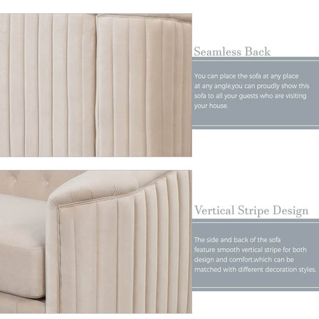 3 - Piece Velvet Sofa Set With Rubber Wood Legs - Serenova - Sleep Galleria