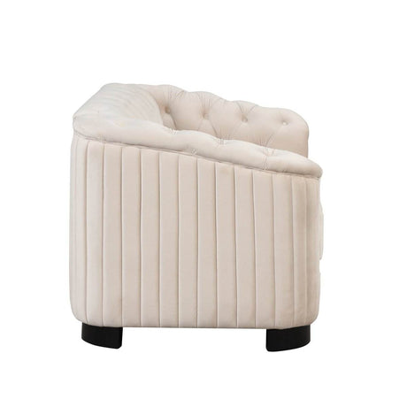 3 - Piece Velvet Sofa Set With Rubber Wood Legs - Serenova - Sleep Galleria