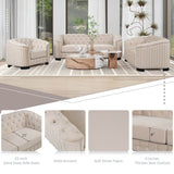 3-Piece Velvet Sofa Set With Rubber Wood Legs - Sleep Galleria