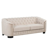 3-Piece Velvet Sofa Set With Rubber Wood Legs - Sleep Galleria