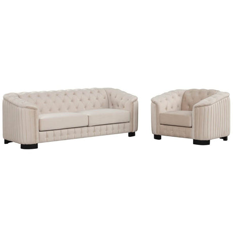 3 - Piece Velvet Sofa Set With Rubber Wood Legs - Serenova - Sleep Galleria