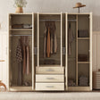 6 - Doors Modern Wooden Wardrobe With Drawers - Serenova - Sleep Galleria