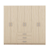 6 - Doors Modern Wooden Wardrobe With Drawers - Serenova - Sleep Galleria