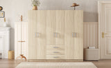 6 - Doors Modern Wooden Wardrobe With Drawers - Serenova - Sleep Galleria