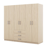 6 - Doors Modern Wooden Wardrobe With Drawers - Serenova - Sleep Galleria