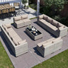 8-Piece Navy Blue PE Wicker Rattan Outdoor Furniture Set - Sleep Galleria