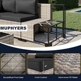 8-Piece Navy Blue PE Wicker Rattan Outdoor Furniture Set - Sleep Galleria
