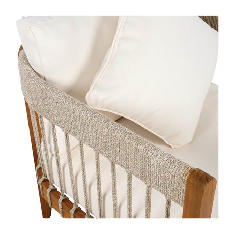 Acacia Wood Outdoor Club Chair With Handwoven Rope Accents - Serenova - Sleep Galleria