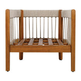 Acacia Wood Outdoor Club Chair With Handwoven Rope Accents - Sleep Galleria