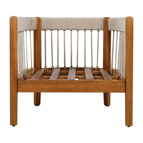 Acacia Wood Outdoor Club Chair With Handwoven Rope Accents - Serenova - Sleep Galleria