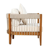 Acacia Wood Outdoor Club Chair With Handwoven Rope Accents - Sleep Galleria