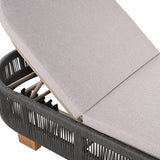Adjustable Acacia Wood Outdoor Chaise Lounge Chair With Cushion - Sleep Galleria