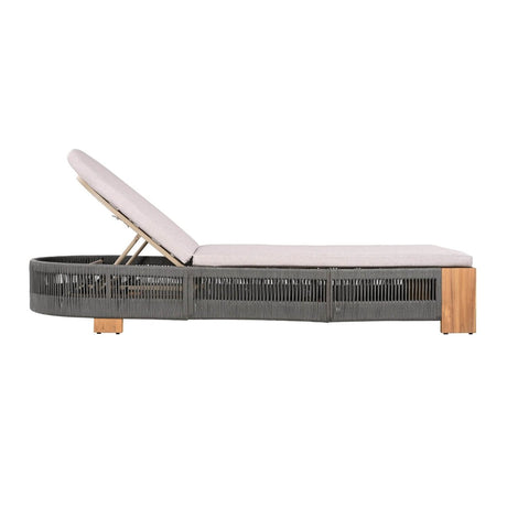 Adjustable Acacia Wood Outdoor Chaise Lounge Chair With Cushion - Serenova - Sleep Galleria