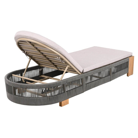 Adjustable Acacia Wood Outdoor Chaise Lounge Chair With Cushion - Serenova - Sleep Galleria