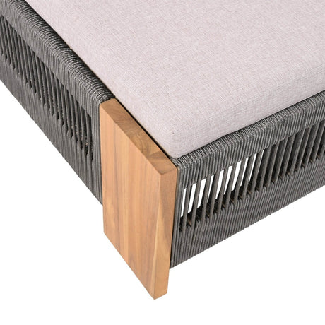 Adjustable Acacia Wood Outdoor Chaise Lounge Chair With Cushion - Serenova - Sleep Galleria