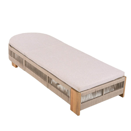 Adjustable Acacia Wood Outdoor Chaise Lounge With Cushion - Serenova - Sleep Galleria